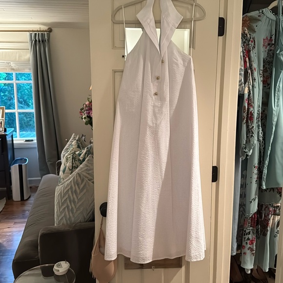 Tuckernuck White Seersucker Halter Dress - Picture 1 of 6